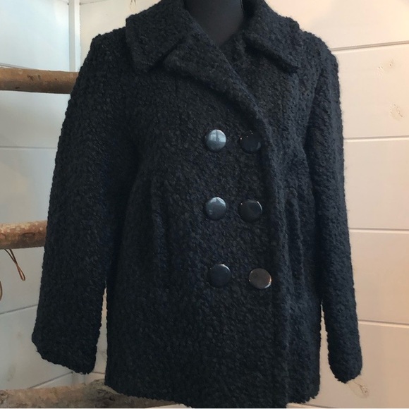 Winter Brand Jackets & Blazers - VTG Curly Wool 40-50’s Chopped Lined Pea Coat Winter Coat Size M EUC VTG Retro